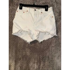 Levi’s 501 White Button Fly High rise Jean Shorts Size 28 #750